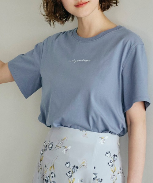 grove（グローブ）の「◆【マシンウォッシャブル対応】マルチファンクションロゴ＆ボーダーTシャツ（Tシャツ/カットソー・レディース・ブルー/オフホワイト/ブラック/ピンク系/ブラウン系その他/ホワイト系5・02/03/04/01/05）」の5枚目の写真