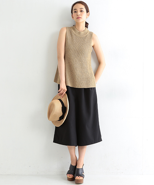 BEAMS LIGHTS Women's（ビームスライツ ウィメンズ）の「BEAMS LIGHTS / ウォッシャブル LINEN ノースリーブフレアー（ニット/セーター・レディース・オフホワイト/ベージュ/ネイビー・ONE SIZE）」の18枚目の写真