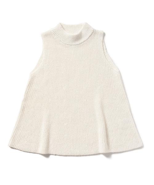BEAMS LIGHTS Women's（ビームスライツ ウィメンズ）の「BEAMS LIGHTS / ウォッシャブル LINEN ノースリーブフレアー（ニット/セーター・レディース・オフホワイト/ベージュ/ネイビー・ONE SIZE）」の9枚目の写真