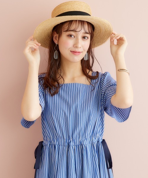 marun(マルン)の「<大きいサイズ> サイドリボンストライプワンピース marun(ワンピース・レディース・ホワイト系/ネイビー系・LL/4L/3L/5L/L)」の19枚目の写真