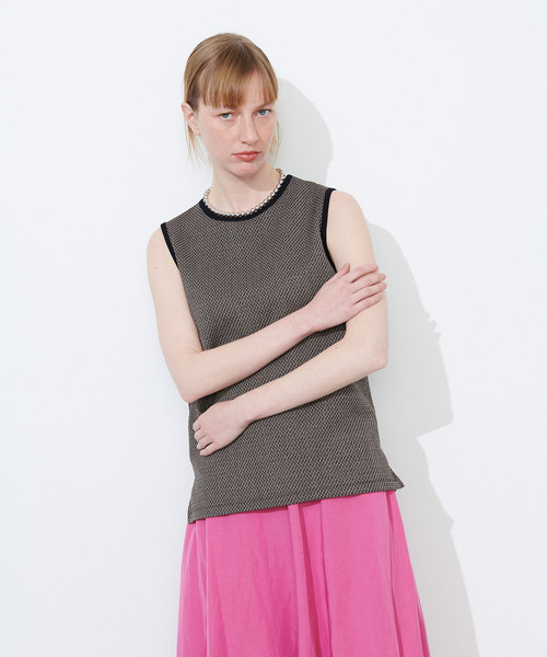 N.O.R.C(ノーク)の「MIXツィードトップス(Tシャツ/カットソー・レディース・ブラウン/ブラック・M/S)」の7枚目の写真