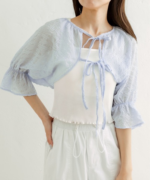 OLIVE des OLIVE（オリーブデオリーブ）の「ボレロ×タンクセット　1031040340（シャツ/ブラウス・レディース・オフホワイト/サックスブルー/アイボリー/ブラック・FREE）」の4枚目の写真