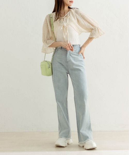 OLIVE des OLIVE（オリーブデオリーブ）の「ボレロ×タンクセット　1031040340（シャツ/ブラウス・レディース・オフホワイト/サックスブルー/アイボリー/ブラック・FREE）」の15枚目の写真