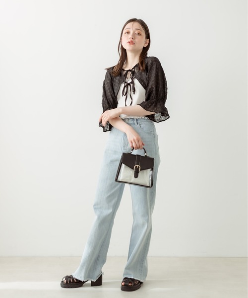 OLIVE des OLIVE（オリーブデオリーブ）の「ボレロ×タンクセット　1031040340（シャツ/ブラウス・レディース・オフホワイト/サックスブルー/アイボリー/ブラック・FREE）」の21枚目の写真