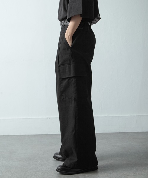 NILWAY(ニルウェイ)の「コットンツイルワイドストレートカーゴパンツ(チノパンツ・メンズ・ブラック/アッシュ・SMALL/MEDIUM/LARGE)」の11枚目の写真