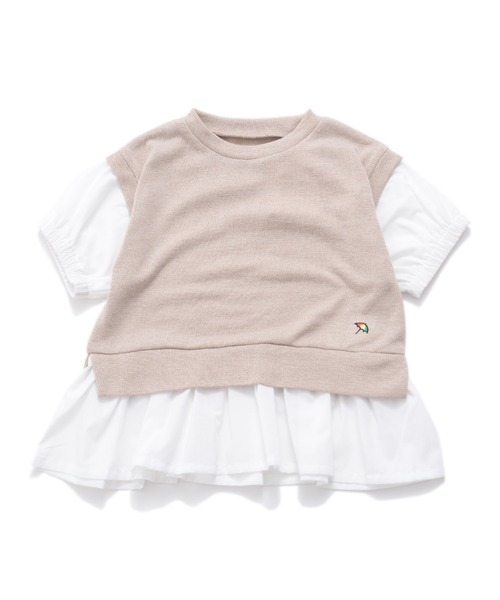 Arnold Palmer(アーノルドパーマー)の「ニット フェイクレイヤード Tシャツ(Tシャツ/カットソー・キッズ・スカイブルー/ベージュ・135cm/145cm/105cm/115cm/95cm/125cm)」の2枚目の写真