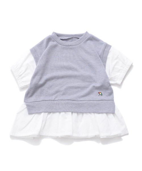 Arnold Palmer(アーノルドパーマー)の「ニット フェイクレイヤード Tシャツ(Tシャツ/カットソー・キッズ・スカイブルー/ベージュ・135cm/145cm/105cm/115cm/95cm/125cm)」の1枚目の写真