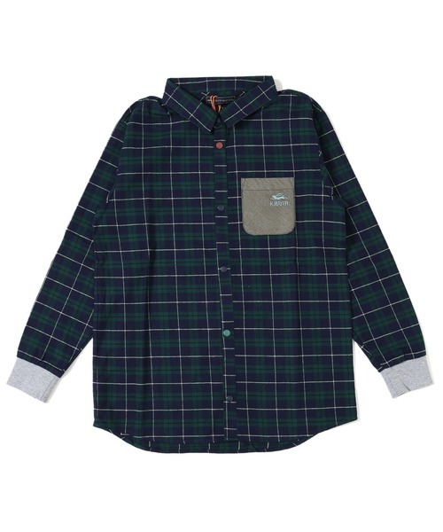 KRIFF MAYER（クリフメイヤー）の「微起毛ハッピーシャツ（シャツ/ブラウス・キッズ・グレー/ブルー/アイボリー/グリーン・120/140/130/150/160/170）」の5枚目の写真