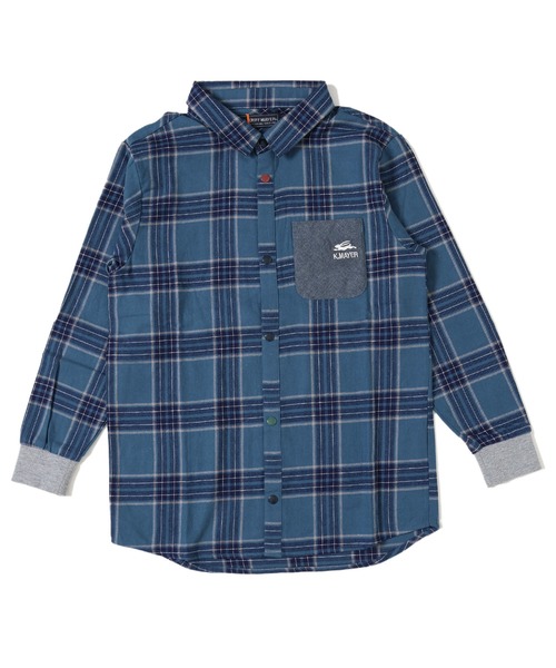 KRIFF MAYER（クリフメイヤー）の「微起毛ハッピーシャツ（シャツ/ブラウス・キッズ・グレー/ブルー/アイボリー/グリーン・120/140/130/150/160/170）」の9枚目の写真