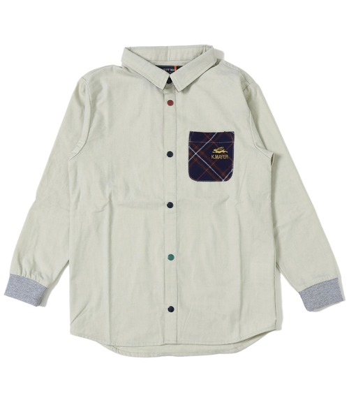 KRIFF MAYER（クリフメイヤー）の「微起毛ハッピーシャツ（シャツ/ブラウス・キッズ・グレー/ブルー/アイボリー/グリーン・120/140/130/150/160/170）」の19枚目の写真