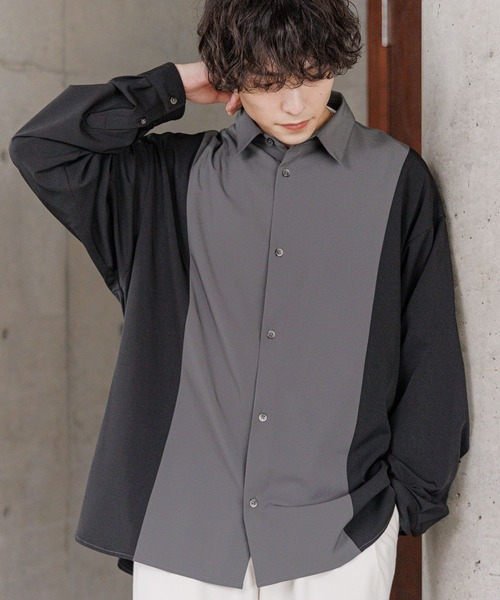 RAGEBLUE（レイジブルー）の「【LUXURY+EASY】DOLMAN SLEEVE LOOSE SHIRTS /ラグイージードルマンスリーブルーズシャツ（シャツ/ブラウス・メンズ・ホワイト/ブラック/グレー・SMALL/MEDIUM/LARGE）」の2枚目の写真