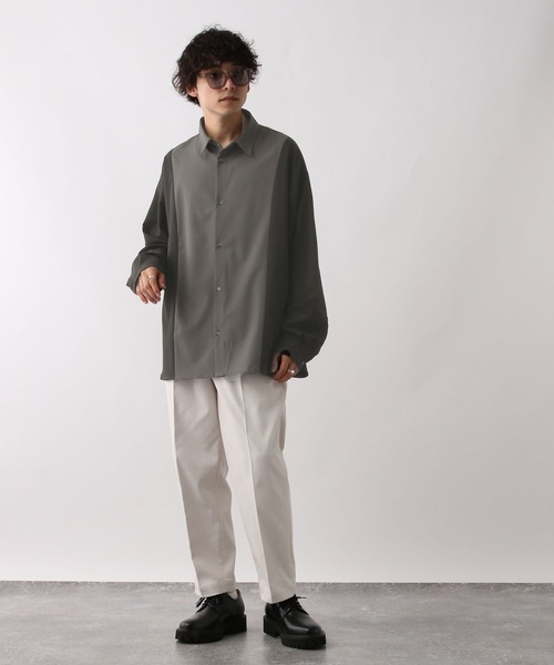 RAGEBLUE（レイジブルー）の「【LUXURY+EASY】DOLMAN SLEEVE LOOSE SHIRTS /ラグイージードルマンスリーブルーズシャツ（シャツ/ブラウス・メンズ・ホワイト/ブラック/グレー・SMALL/MEDIUM/LARGE）」の7枚目の写真