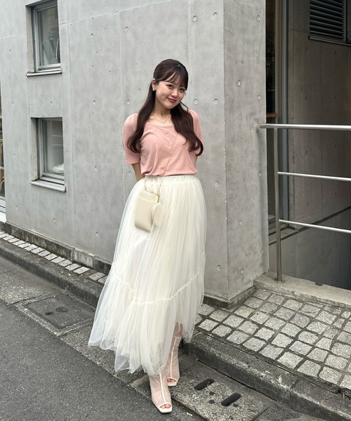 muguet(ミュゲ)の「刺繍ロゴカットソー(Tシャツ/カットソー・レディース・ブルー/ベージュ/ピンク・FREE)」の15枚目の写真