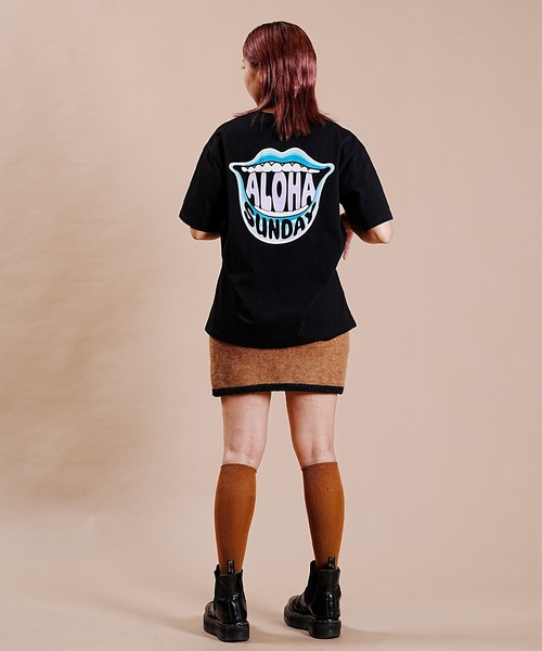 ALOHA SUNDAY（アロハサンデー）の「【ムラサキスポーツ別注】ALOHA SUNDAY/アロハサンデー デザインTシャツ AS-MS-006（Tシャツ/カットソー・レディース・ブラック/ホワイト・M/L）」の10枚目の写真