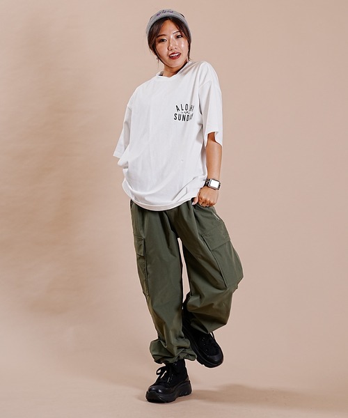 ALOHA SUNDAY（アロハサンデー）の「【ムラサキスポーツ別注】ALOHA SUNDAY/アロハサンデー デザインTシャツ AS-MS-006（Tシャツ/カットソー・レディース・ブラック/ホワイト・M/L）」の8枚目の写真