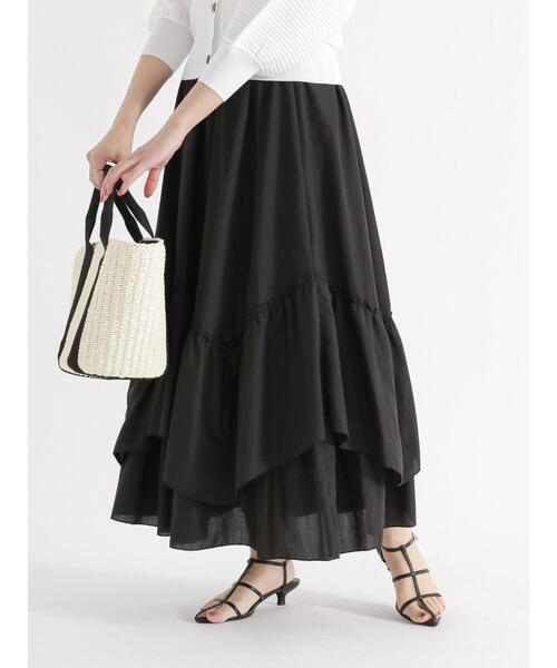 Te chichi（テチチ）の「ティアードフリルロングギャザースカート（スカート・レディース・オフホワイト/ブラック/ブラウン・F）」の10枚目の写真