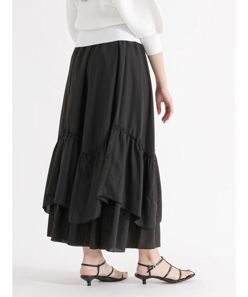 Te chichi（テチチ）の「ティアードフリルロングギャザースカート（スカート・レディース・オフホワイト/ブラック/ブラウン・F）」の22枚目の写真