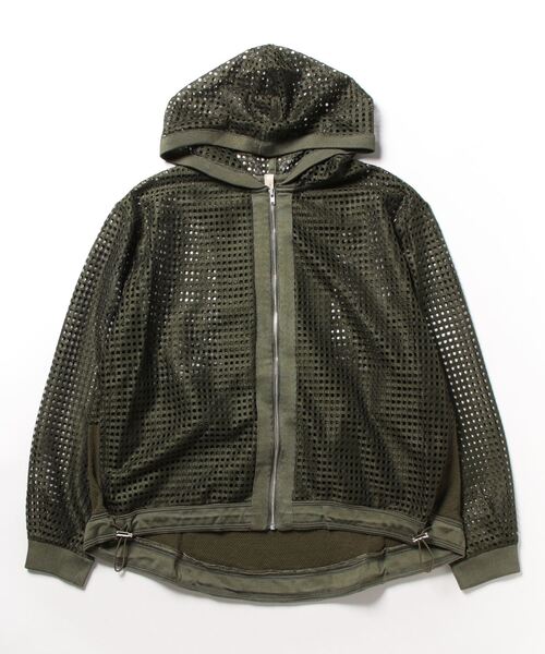 kese-moi(ケセモイ)の「メッシュフードZIPカーデ(ブルゾン・レディース・ベージュ/カーキ/ブラック・FREE)」の6枚目の写真