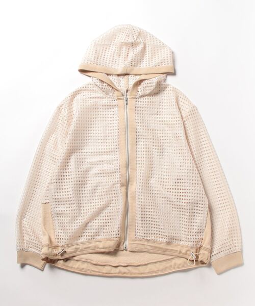 kese-moi(ケセモイ)の「メッシュフードZIPカーデ(ブルゾン・レディース・ベージュ/カーキ/ブラック・FREE)」の7枚目の写真