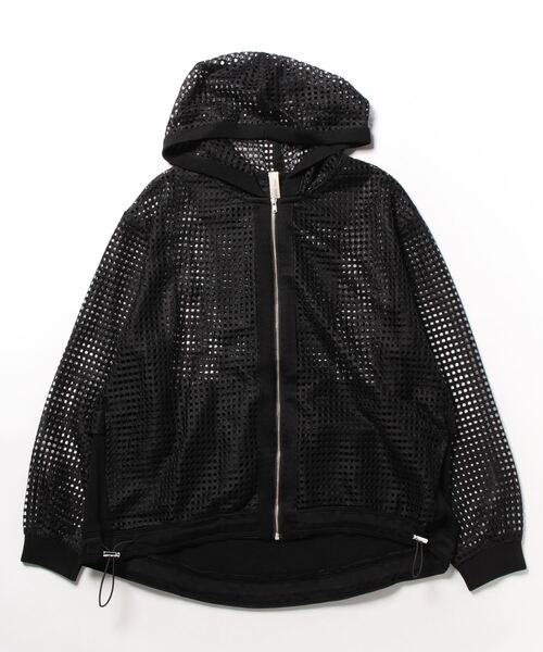 kese-moi(ケセモイ)の「メッシュフードZIPカーデ(ブルゾン・レディース・ベージュ/カーキ/ブラック・FREE)」の5枚目の写真