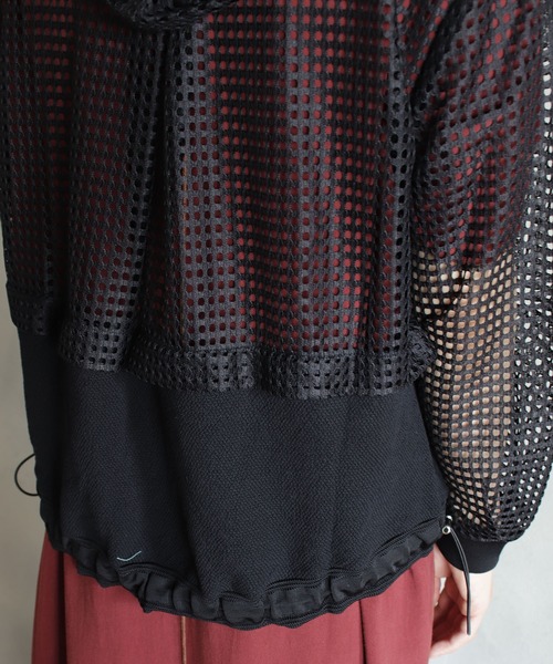 kese-moi(ケセモイ)の「メッシュフードZIPカーデ(ブルゾン・レディース・ベージュ/カーキ/ブラック・FREE)」の18枚目の写真