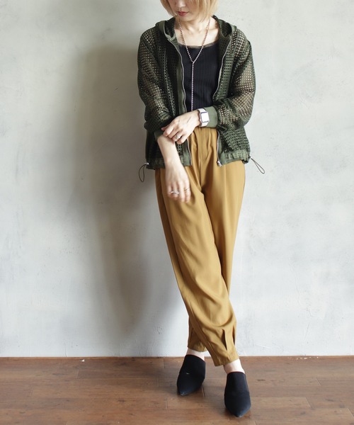 kese-moi(ケセモイ)の「メッシュフードZIPカーデ(ブルゾン・レディース・ベージュ/カーキ/ブラック・FREE)」の15枚目の写真