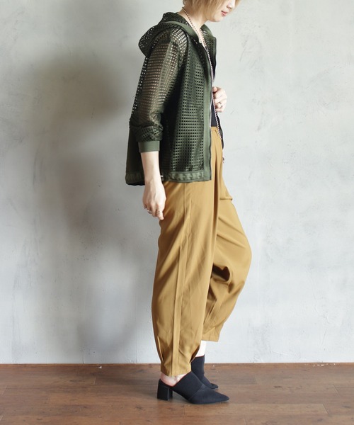 kese-moi(ケセモイ)の「メッシュフードZIPカーデ(ブルゾン・レディース・ベージュ/カーキ/ブラック・FREE)」の13枚目の写真