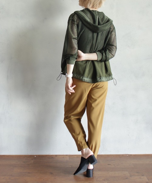 kese-moi(ケセモイ)の「メッシュフードZIPカーデ(ブルゾン・レディース・ベージュ/カーキ/ブラック・FREE)」の10枚目の写真