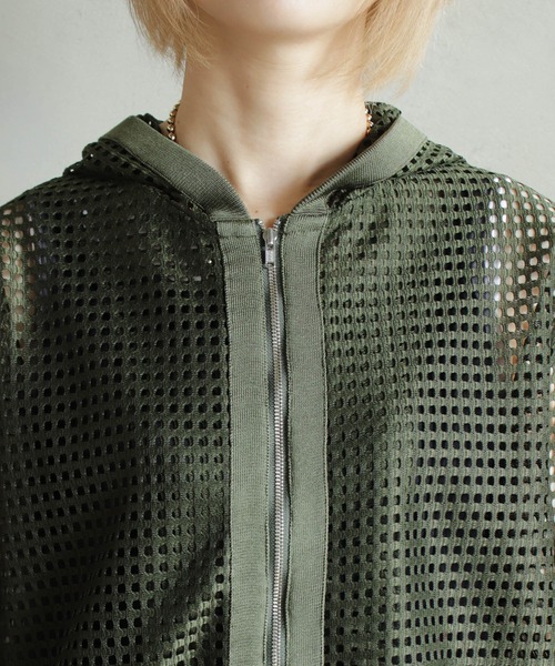 kese-moi(ケセモイ)の「メッシュフードZIPカーデ(ブルゾン・レディース・ベージュ/カーキ/ブラック・FREE)」の9枚目の写真