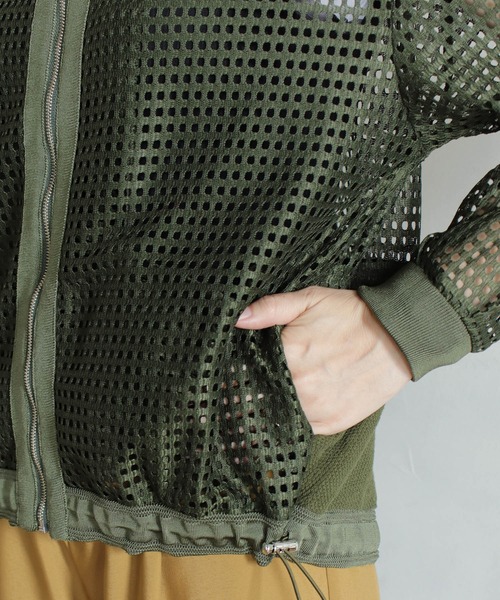 kese-moi(ケセモイ)の「メッシュフードZIPカーデ(ブルゾン・レディース・ベージュ/カーキ/ブラック・FREE)」の8枚目の写真
