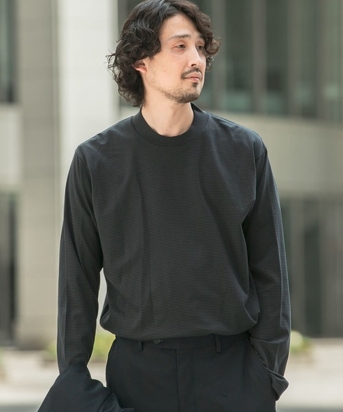 URBAN RESEARCH DOORS（アーバンリサーチドアーズ）の「『抗菌/防臭』LIFE STYLE TAILOR　シルケットポンチストレッチ長袖Tシャツ（シャツ/ブラウス・メンズ・ホワイト系その他/グレー系その他/ホワイト・MEDIUM/LARGE）」の4枚目の写真