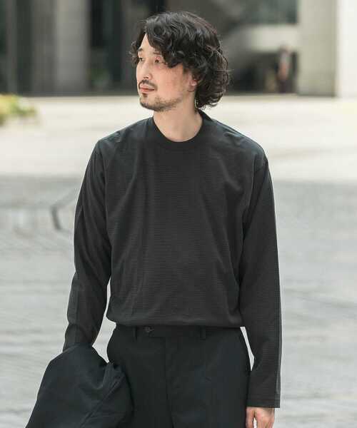 URBAN RESEARCH DOORS（アーバンリサーチドアーズ）の「『抗菌/防臭』LIFE STYLE TAILOR　シルケットポンチストレッチ長袖Tシャツ（シャツ/ブラウス・メンズ・ホワイト系その他/グレー系その他/ホワイト・MEDIUM/LARGE）」の6枚目の写真