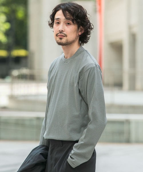 URBAN RESEARCH DOORS（アーバンリサーチドアーズ）の「『抗菌/防臭』LIFE STYLE TAILOR　シルケットポンチストレッチ長袖Tシャツ（シャツ/ブラウス・メンズ・ホワイト系その他/グレー系その他/ホワイト・MEDIUM/LARGE）」の7枚目の写真