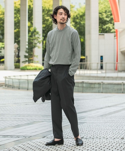 URBAN RESEARCH DOORS（アーバンリサーチドアーズ）の「『抗菌/防臭』LIFE STYLE TAILOR　シルケットポンチストレッチ長袖Tシャツ（シャツ/ブラウス・メンズ・ホワイト系その他/グレー系その他/ホワイト・MEDIUM/LARGE）」の14枚目の写真