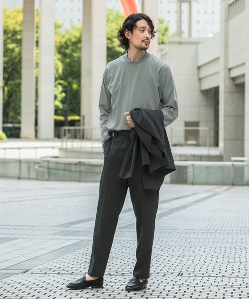 URBAN RESEARCH DOORS（アーバンリサーチドアーズ）の「『抗菌/防臭』LIFE STYLE TAILOR　シルケットポンチストレッチ長袖Tシャツ（シャツ/ブラウス・メンズ・ホワイト系その他/グレー系その他/ホワイト・MEDIUM/LARGE）」の9枚目の写真