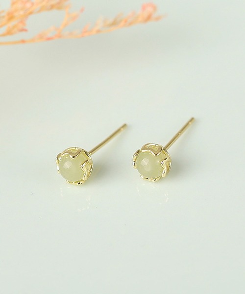 LA VORAGINE(ラ ヴォラジネ)の「(ポスト:925シルバー)ミニエコ玉石ピアス(両耳用)(ピアス(両耳用)・レディース・シルバー/ゴールド・FREE)」の12枚目の写真