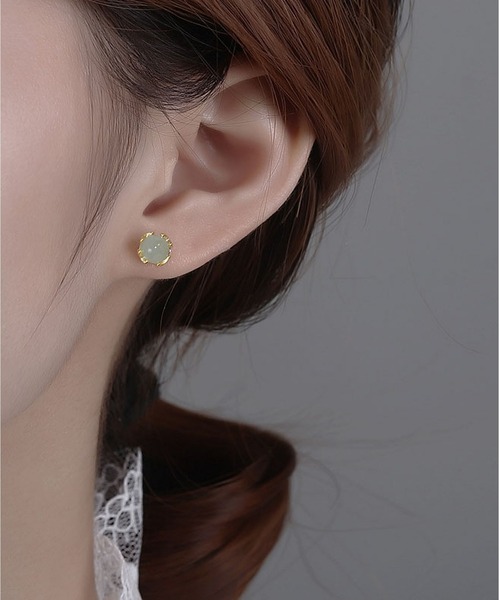 LA VORAGINE(ラ ヴォラジネ)の「(ポスト:925シルバー)ミニエコ玉石ピアス(両耳用)(ピアス(両耳用)・レディース・シルバー/ゴールド・FREE)」の9枚目の写真