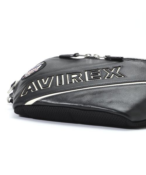 AVIREX(アヴィレックス)の「《直営店限定》VARSITY LEATHER BODY BAG/バーシティーボディーバッグ(ボディバッグ/ウエストポーチ・レディース・ブラック/ホワイト系2/ターコイズブルー/イエロー・F)」の10枚目の写真