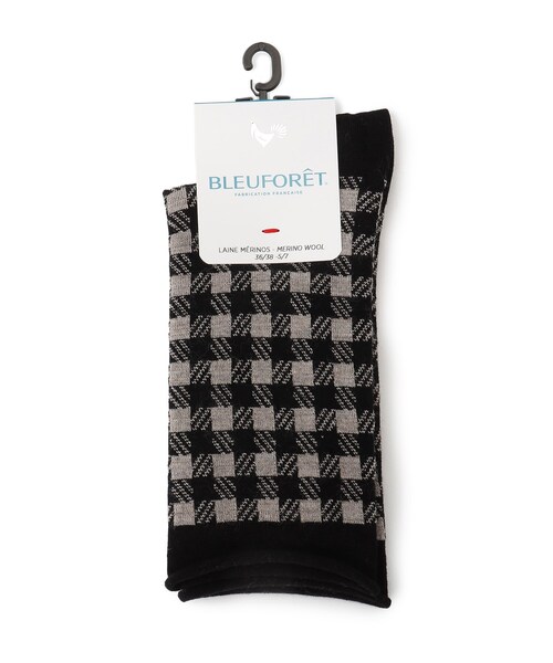 BLEU FORET（ブルーフォレ）の「◆BLEU FORET（ブルーフォレ）ギンガムチェックソックス（ソックス/靴下・レディース・ブラック/ベージュ・00）」の2枚目の写真