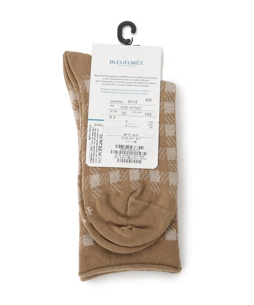 BLEU FORET（ブルーフォレ）の「◆BLEU FORET（ブルーフォレ）ギンガムチェックソックス（ソックス/靴下・レディース・ブラック/ベージュ・00）」の4枚目の写真
