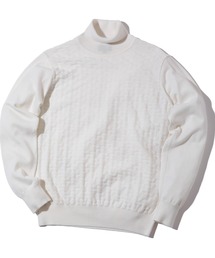 MEN'S BIGI | ランダムヘリンボン編み12Gジャカードハイネックニット(ニット/セーター)
