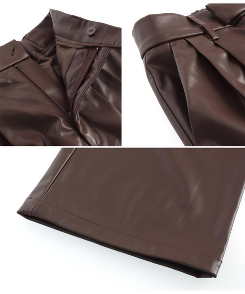 ANLIBERTY ANAP（アンリバティアナップ）の「フェイクレザースラックス【セットアップ対応】（スラックス・レディース・ブラック/ブラウン・M/S）」の19枚目の写真