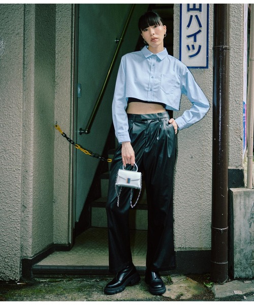 ANLIBERTY ANAP（アンリバティアナップ）の「フェイクレザースラックス【セットアップ対応】（スラックス・レディース・ブラック/ブラウン・M/S）」の20枚目の写真