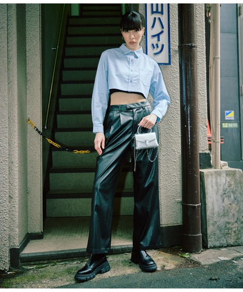 ANLIBERTY ANAP（アンリバティアナップ）の「フェイクレザースラックス【セットアップ対応】（スラックス・レディース・ブラック/ブラウン・M/S）」の21枚目の写真