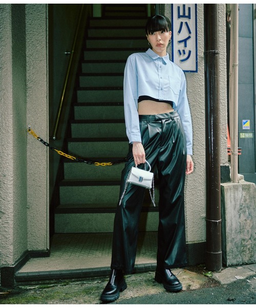 ANLIBERTY ANAP（アンリバティアナップ）の「フェイクレザースラックス【セットアップ対応】（スラックス・レディース・ブラック/ブラウン・M/S）」の22枚目の写真