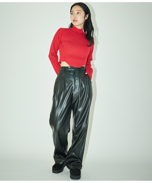 ANLIBERTY ANAP（アンリバティアナップ）の「フェイクレザースラックス【セットアップ対応】（スラックス・レディース・ブラック/ブラウン・M/S）」の3枚目の写真