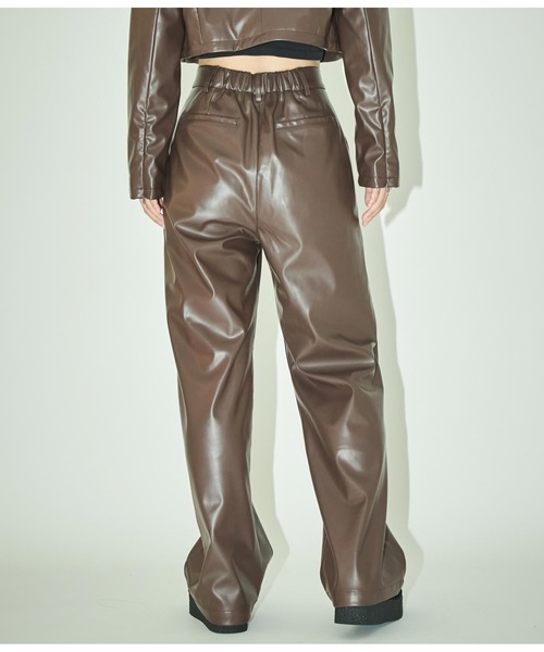 ANLIBERTY ANAP（アンリバティアナップ）の「フェイクレザースラックス【セットアップ対応】（スラックス・レディース・ブラック/ブラウン・M/S）」の9枚目の写真