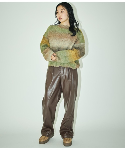 ANLIBERTY ANAP（アンリバティアナップ）の「フェイクレザースラックス【セットアップ対応】（スラックス・レディース・ブラック/ブラウン・M/S）」の14枚目の写真