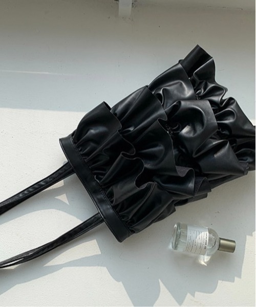 Burner(バーナー)の「【OKUOKU 0909】ダブルフリル メッシュハンドル トートバッグ oku-bag-728836699654-30 Y(トートバッグ・レディース・シルバー系その他/ブラック・FREE)」の21枚目の写真