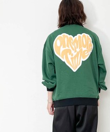 TC 裏毛 バックプリント ハーフZIPスウェット(ハートROGO) レディース メンズ